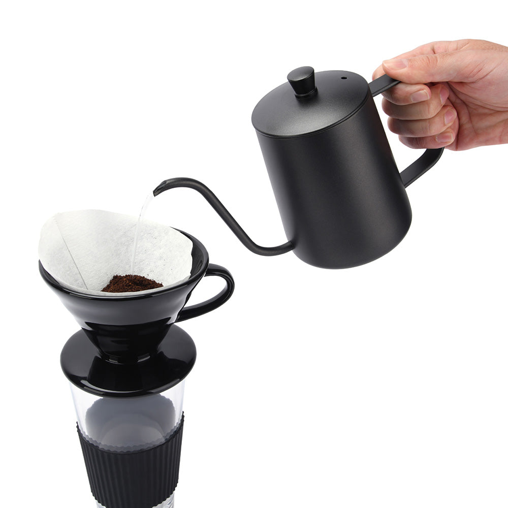Pour-over coffee brewing setup